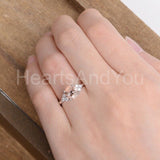 1ct Round Cut Simulated Morganite Petite Engagement Ring 14k Rose Gold Plated