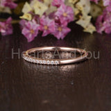 0.25ct Round Cut Moissanite Minimalist Women Wedding Band 14k White Gold Plated