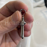 3ct Round Cut Moissanite Holy Cross Knot Pendant 14k White Gold Plated NO CHAIN