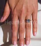 2.2ct Asscher Cut Simulated Diamond Solitaire Wedding Ring 14k White Gold Plated