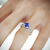 2Ct Round Blue Tanzanite Trinity Knot Celtic Engagement Ring 14K White Gold Over