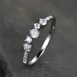 1.4ct Engagement Ring Round Cut Diamond Minimalist Design 14k White Gold Finish