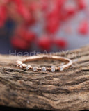 0.2ct Round Cut Moissanite Stackable Women Wedding Band 14k Rose Gold Plated