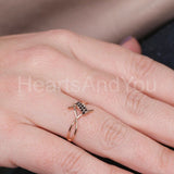 0.3ct Round Cut Simulated Black Diamond Barbed Wire Ring 14k Yellow Gold Plated