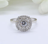 2.5ct Round Cut Diamond Engagement Ring Cocktail Art Deco 14k White Gold Finish