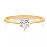 0.2ct Heart Cut Simulated Diamond 4 Prong Solitaire Ring 14k Yellow Gold Plated