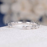 0.3ct Round Cut Moissanite Open Cuff Women Wedding Band 14k White Gold Plated