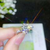 1ct Round Diamond Engagement Ring Ribbon Solitaire Accent 14k White Gold Finish