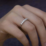 0.8ct Wedding Ring Band Round Cut Diamond Anniversary 14k White Gold Finish