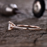 1.2ct Princess Diamond Engagement Ring Solitaire With Accents 14k Rose Gold Over