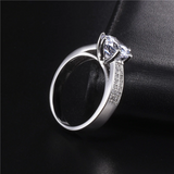 2.5ct Round Cut Diamond Engagement Ring 14k White Gold Finish Accents Solitaire