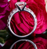 3ct Round Cut Diamond Accent Solitaire Engagement Ring 14k White Gold Finish New