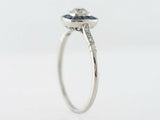 2ct Cushion Diamond Sapphire Halo Art Deco Engagement Ring 14k White Gold Finish