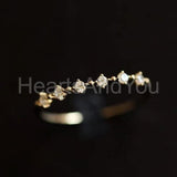 0.4ct Round Cut Moissanite Half Eternity Wedding Band 14k Yellow Gold Plated