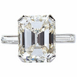 2Ct Emerald Cut Diamond Solitaire Ring 14K White Gold Finish and Baguette Accent