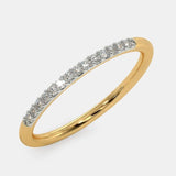 0.3ct Round Cut Moissanite Minimalist Women Wedding Band 14k Yellow Gold Plated