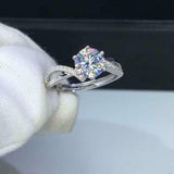 1.2ct Round Cut Diamond Engagement Ring Split Shank Solitaire 14k WhiteGold Over