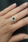 1ct Engagement Ring Round Cut Pink Ruby Round Diamond Halo 14k White Gold Finish