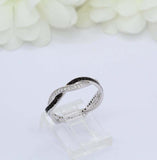 1.2ct Round Cut White & Black Diamond Wedding Band Infinity 14k White Gold Over