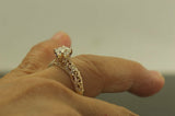 2.5Ct Cushion Cut Diamond Vintage Antique Engagement Ring 14K Yellow Gold Finish