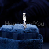 0.5ct Round Cut Moissanite Infinity Twist Pave Set Wed Band 14k WhiteGold Plated
