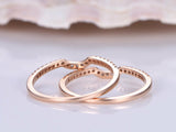 Curved Half Eternity Wedding Ring Band 2ct Round Cut Diamond 14k RoseGold Finish