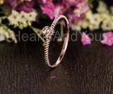 0.01ct Round Cut Moissanite Octopus Women Engagement Ring 14k Rose Gold Plated