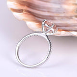 1.5ct Round Cut Peach Morganite Prong Set Engagement Ring 14k White Gold Finish