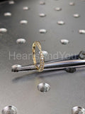 0.2ct Round Cut Moissanite Bow Tie Shaped Wedding Band 14k Yellow Gold Plated