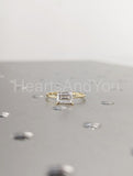 0.4ct Emerald Simulated Diamond Solitaire Engagement Ring 14k Yellow Gold Plated