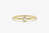 0.5ct Engagement Ring Round Cut Diamond Bezel Set Solitaire 14k Yellow Gold Over