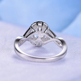 2ct Oval Cut Diamond Engagement Ring Halo Infinity Solitaire 14k White Gold Over