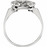 0.5ct Round Cut Diamond Horse Shoe Lucky Engagement Ring 14k White Gold Finish