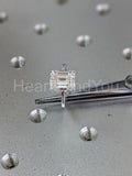 0.35ct Emerald Simulated Diamond Solitaire Engagement Ring 14k White Gold Plated