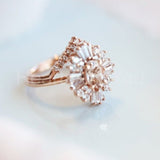 2ct Oval Cut Simulated Morganite Ballerina Engagement Ring 14k YellowGold Plated