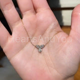 0.2ct Marquise Simulated Diamond Trilogy Pendant Chain 14k White Gold Plated