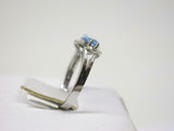 1.4ct Engagement Ring Marquise Cut Blue Topaz Solitaire 14k White Gold Finish