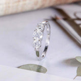 1.5ct Round Cut Diamond Engagement Ring Trilogy Solitaire 18k White Gold Finish