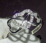 0.7ct Round Cut Diamond Engagement Ring 14k White Gold Over Infinity Love Design