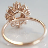 2ct Oval Cut Simulated Morganite Ballerina Engagement Ring 14k YellowGold Plated