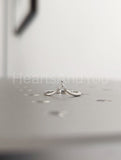 0.1ct Trillion Simulated Diamond Minimalist Curved Band 14k White Gold Plated