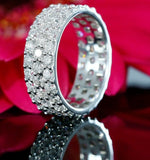 4ct Round Cut Diamond Wide Eternity Wedding Ring Band 14k White Gold Finish