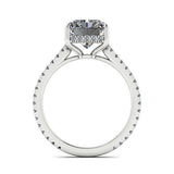 2.5ct Radiant Cut VVS1 D Diamond Solitaire Engagement Ring 14k White Gold Finish