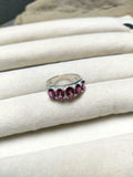 2.5ct Wedding Ring Band Oval Cut Pink Ruby Five Stone 14k White Gold Finish