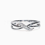 0.5ct Round Cut Moissanite Stylish Split Band Engage Ring 14k White Gold Plated