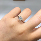 0.5ct Princess Simulated Diamond Solitaire Engagement Ring 14k White Gold Plated