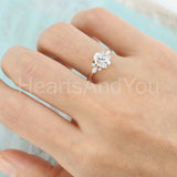 2.2ct Oval Cut Simulated Diamond Cluster Engagement Ring 14k Rose Gold Plated