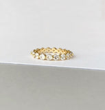 2ct Round Cut Moissanite Single Prong Full Eternity Wedding Band 14k Gold Plated