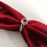 1ct Engagement Ring Round Cut Peach Morganite Infinity 14k White Gold Finish