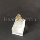 0.4ct Round Cut Moissanite Cluster Split Shank Ring 14k Yellow Gold Plated